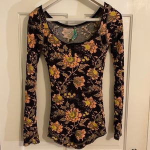 Free People long sleeve top with floral design
